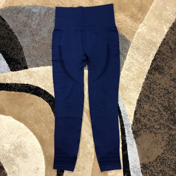 Women’s Blue High Waisted Seamless Leggings, Small - Picture 6 of 8